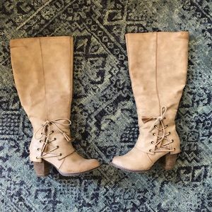 Wide calf knee high boots